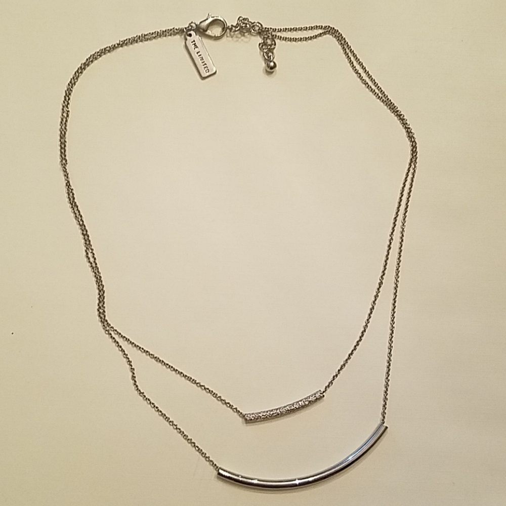 NWOT The Limited Silver Double Barred Necklace
